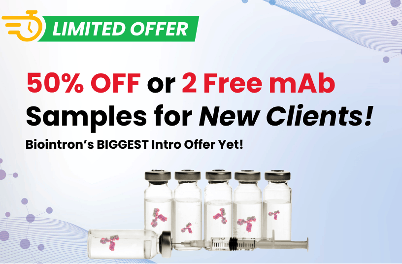 50% OFF or 2 Free mAb Samples for New Clients